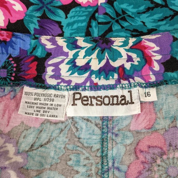 Vintage Floral Printed Pleated Front Midi Skirt 16 - Picture 4 of 6